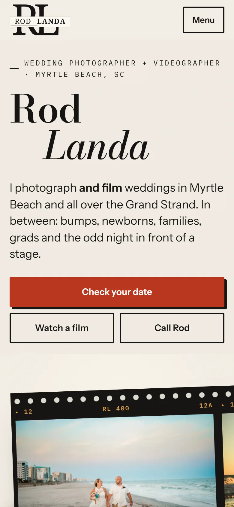 Rod Landa Photo + Film on a phone